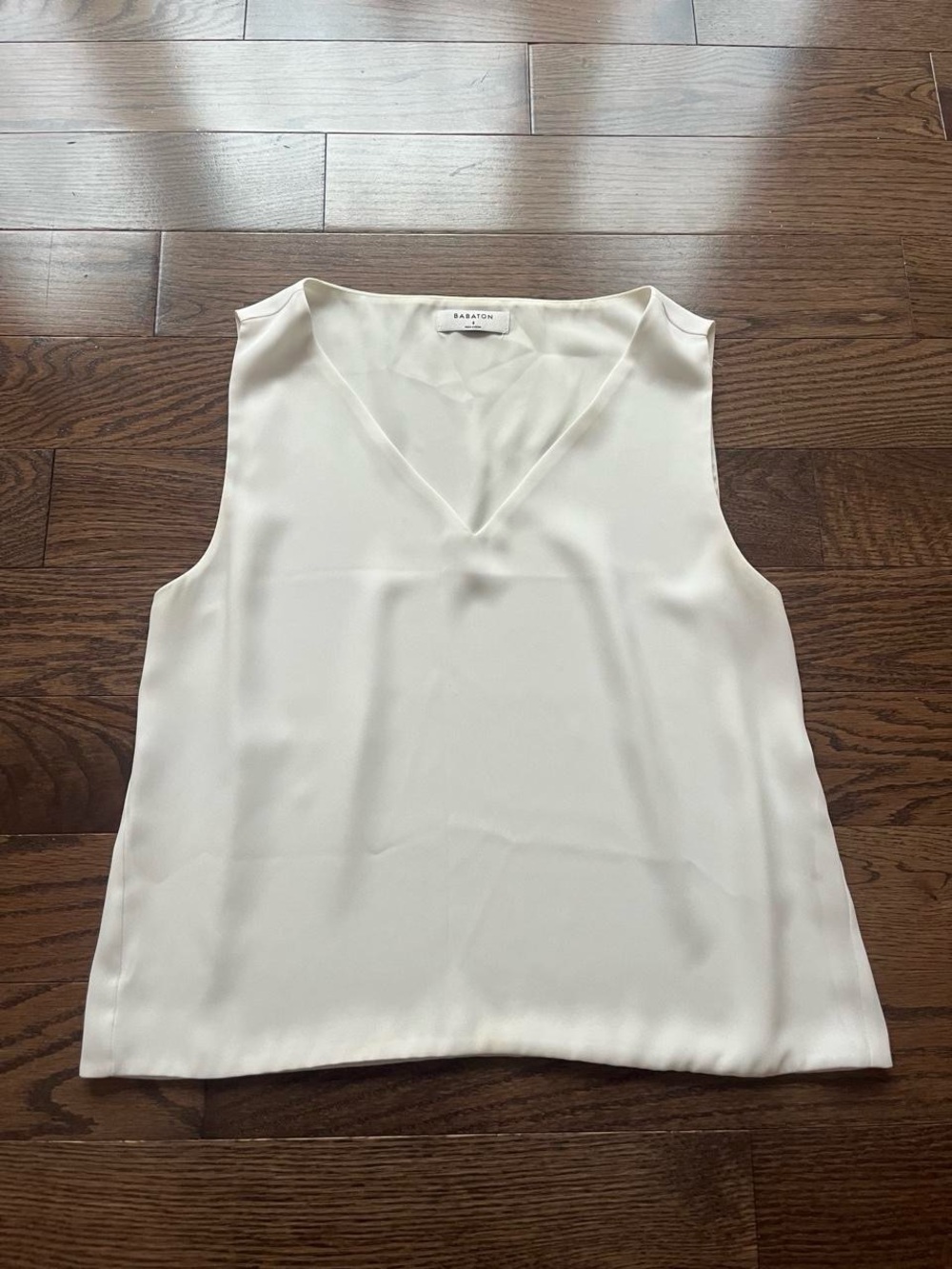 aritzia babaton white silk looking top